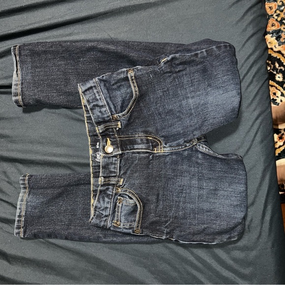 EUC Dark Wash Adjustable Waist Wondee Nation Boys Denim Blue Jeans Size 8 Slim - Picture 1 of 5